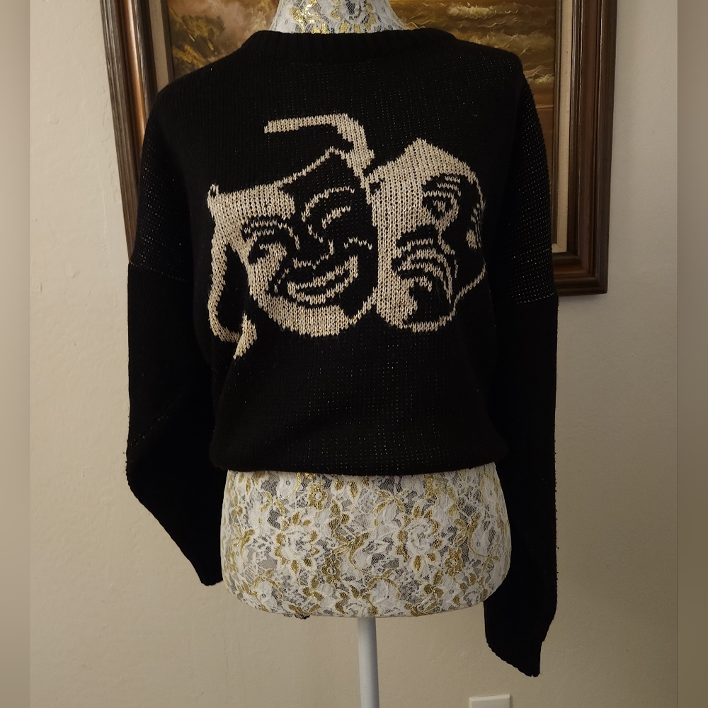 Vintage Albert Elovitz Comedy & Tragedy pullover sweater